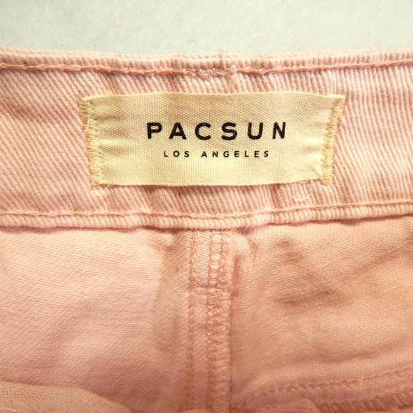 PacSun Womens High Rise Cut Off Short Shorts Denim Pink  Size 27 - Picture 4 of 8